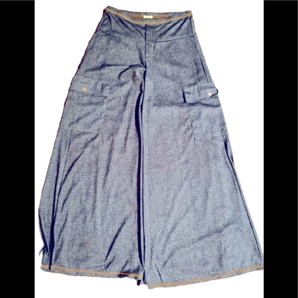 Petit Pois Wide Leg Pant - S denim navy nylon ,